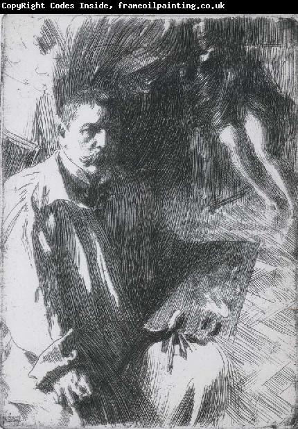 Anders Zorn Self Portrait with Model II.